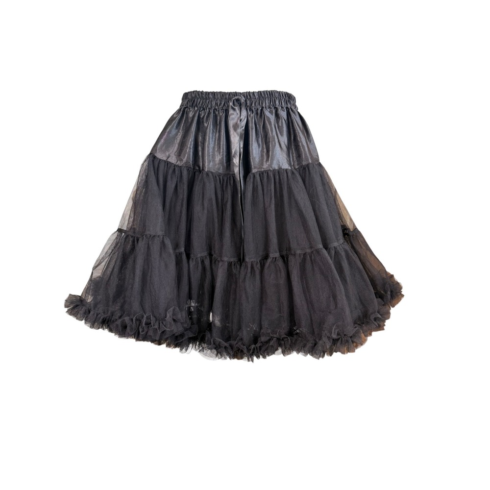 Black Tulle Petticoat Crinoline Tiered Ruffle Tutu Skirt